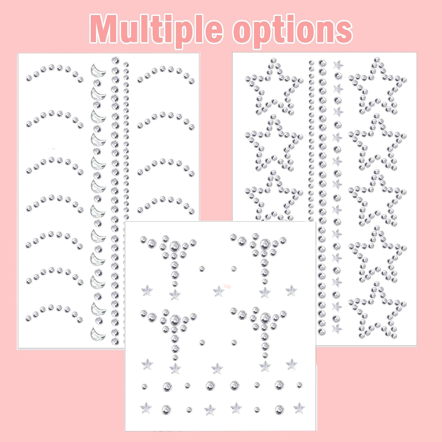 Rylaxzon Face Gems & Hair Jewels - Self-Adhesive Rhinestones & Pearls for DIY Makeup Crafts image number 5