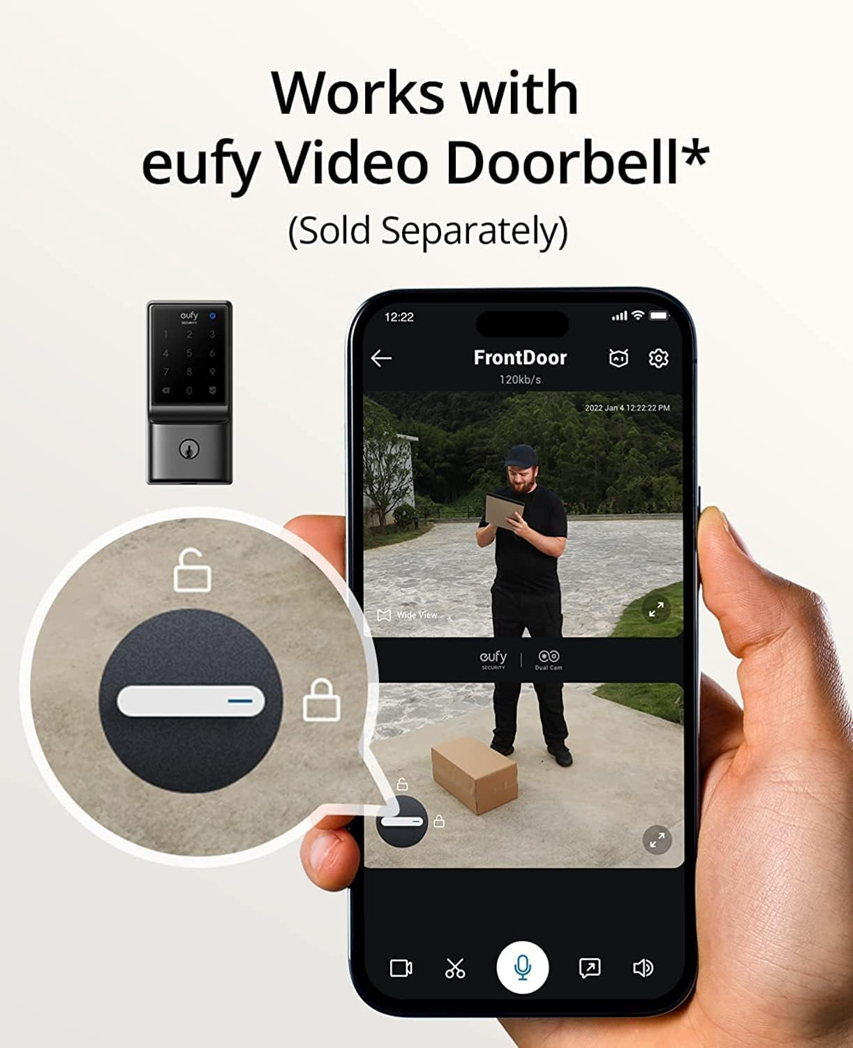Eufy Security Smart Lock C210 - Wifi Enabled Keyless Entry Door Lock - Touchscreen Keypad, App Remote Control & BHMA Certified - Easy Install with 4 AA Batteries Included image number 1
