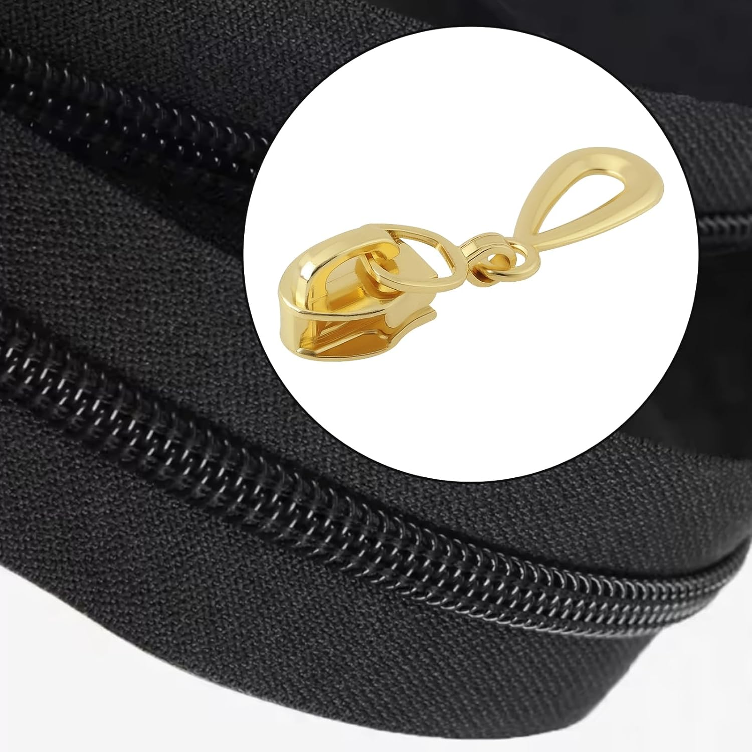 Create Idea 20Pcs No.5 Non Locking Zippers Sliders 6Mm Metal Teardrop Shape Zipper Puller 4Cm Slider for Nylon Coil Zippers for 6Mm Open Zipper Sliders image number 1