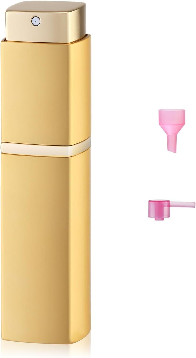 Lulupack Square Perfume Atomizer, Travel Cologne Spray Bottle, Mini Spray Bottle, Empty Mini Spray Dispenser (Silver, 1 Piece)