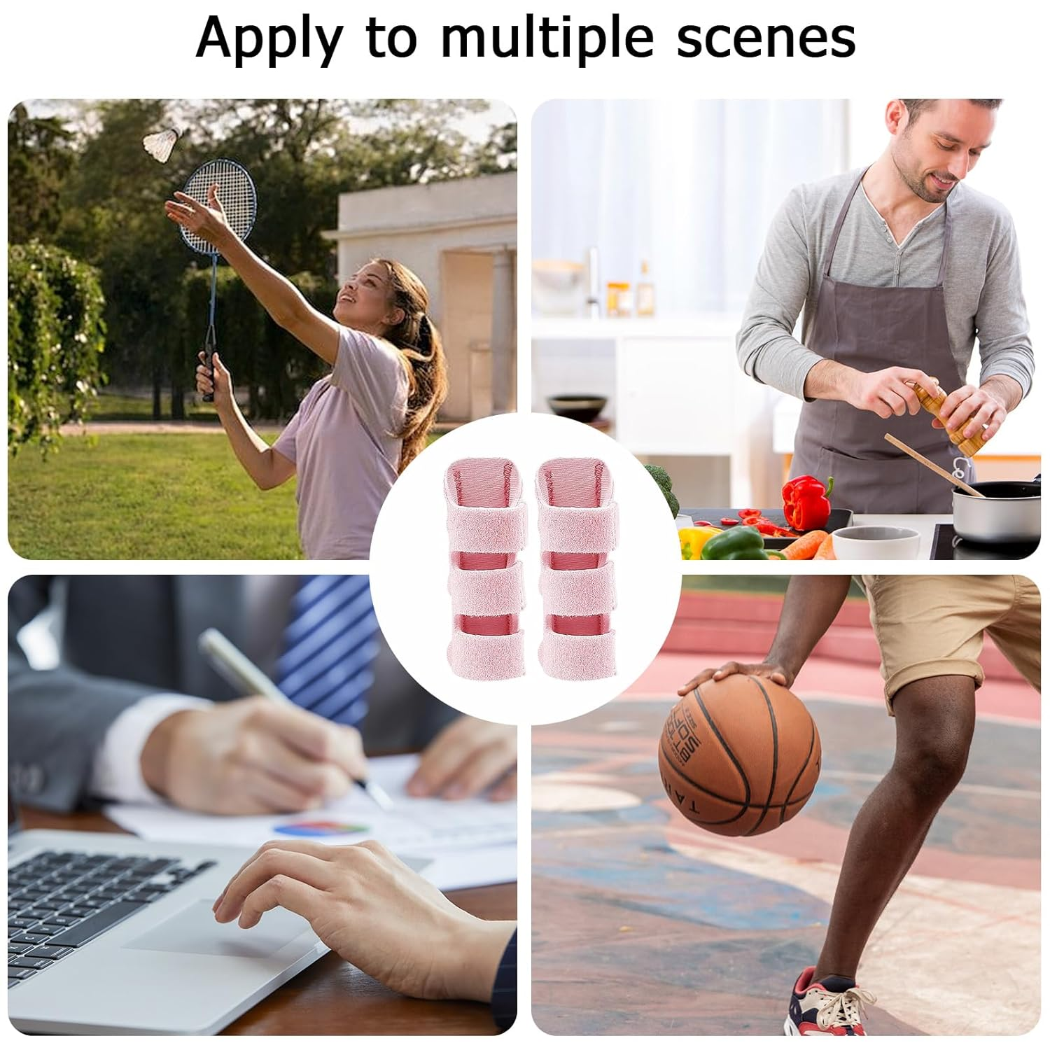 Finger Splint - 4 Pcs Trigger Finger Splints Brace for Broken Finger Protection, Knuckle Immobilization, Straightening Arthritis Pain Relief (Pink) - Pink image number 2