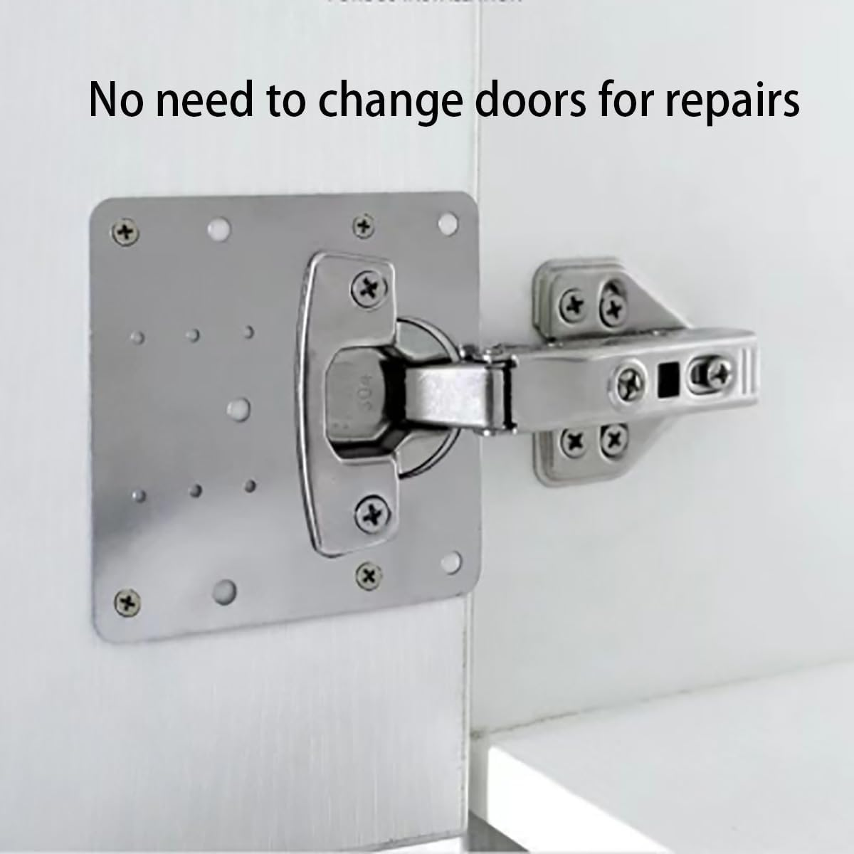 Cabinet Hinge Repair Plate 4 Pcs, Hinge Repair Kit Plate for Cabinet with 24 Mounting Screws, Suitable for Cabinets, Closets and Furniture with Hinge image number 6