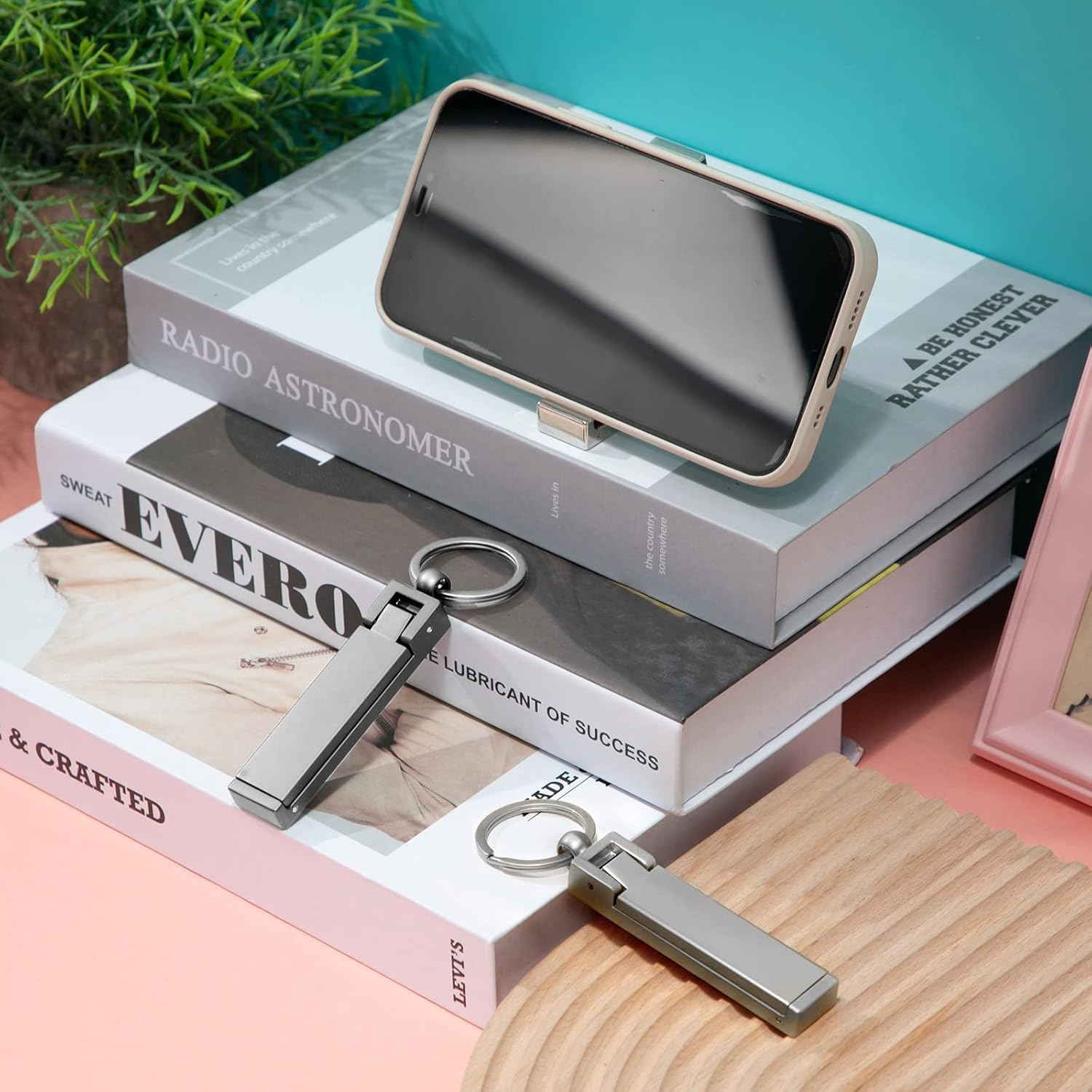 3 Pieces Purse Hook for Table Instant Bag Hook Hanger, Handbag Table Holder Hanger Set Mobile Phone Holder Foldable Women'S Handbag Storage Stylish Swivel Hanger for Desk (Silver) - Silver image number 6