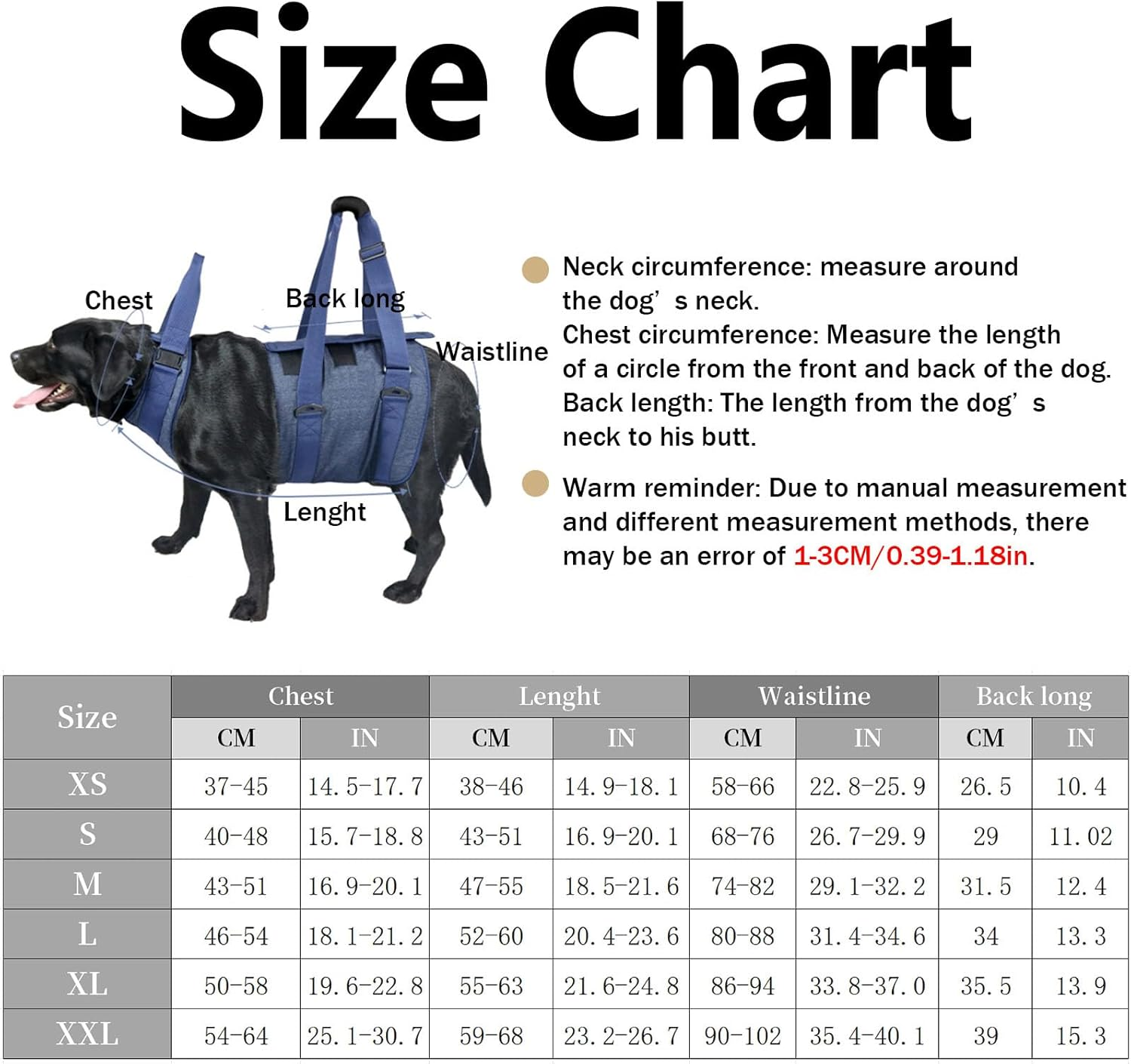 IUOUTG Dog Lift Harness and Carry Sling for Large Dogs Soft Breathable Full Body Dog Harness Boy Girl Support Dog Vest for Senior Dogs up and down Stairs