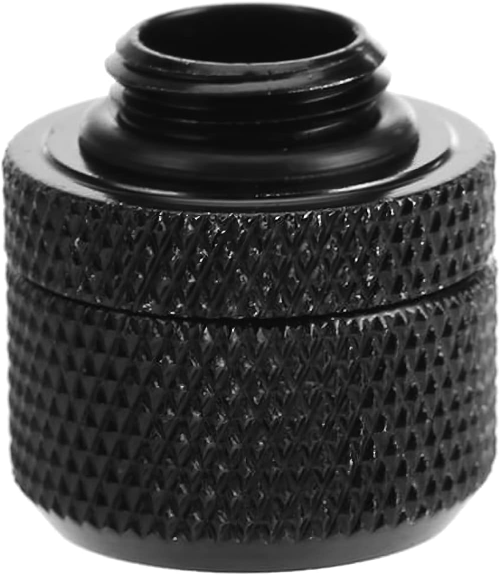 Dracaena.Io 6 Pack G1/4" Thread to 3/8" ID, 5/8" OD Compression Fitting for Soft Tubing, Soft Tube Connectors for Computer Water Cooling System, Black image number 1