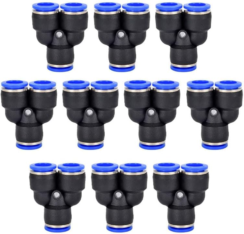 10Pcs Push to Connect Pneumatic Quick Fittings (Y Splitters,1/4In-6Mm) image number 6