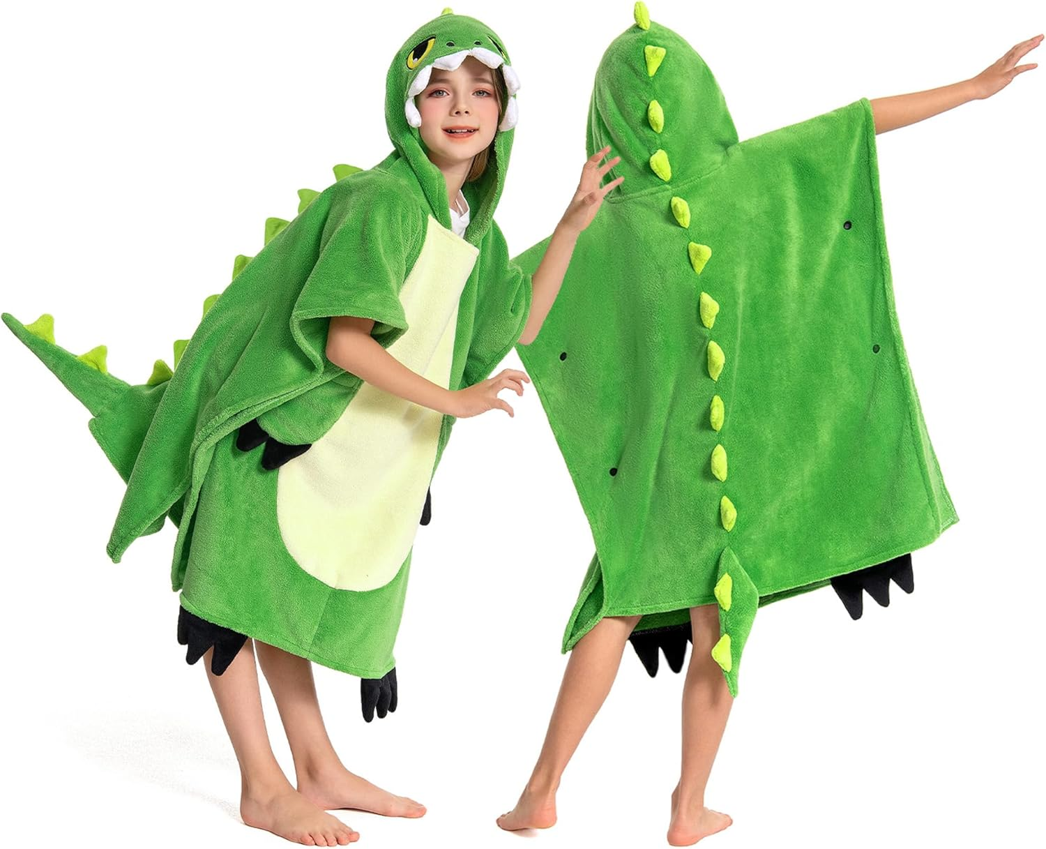 OLAOLA Frog Hooded Kids Beach Towels, Soft Absorbent Kids Hooded Bath Towel Wrap for Boys Girls, Toddler Pool Swim Towel with Hood for Ages 3-12