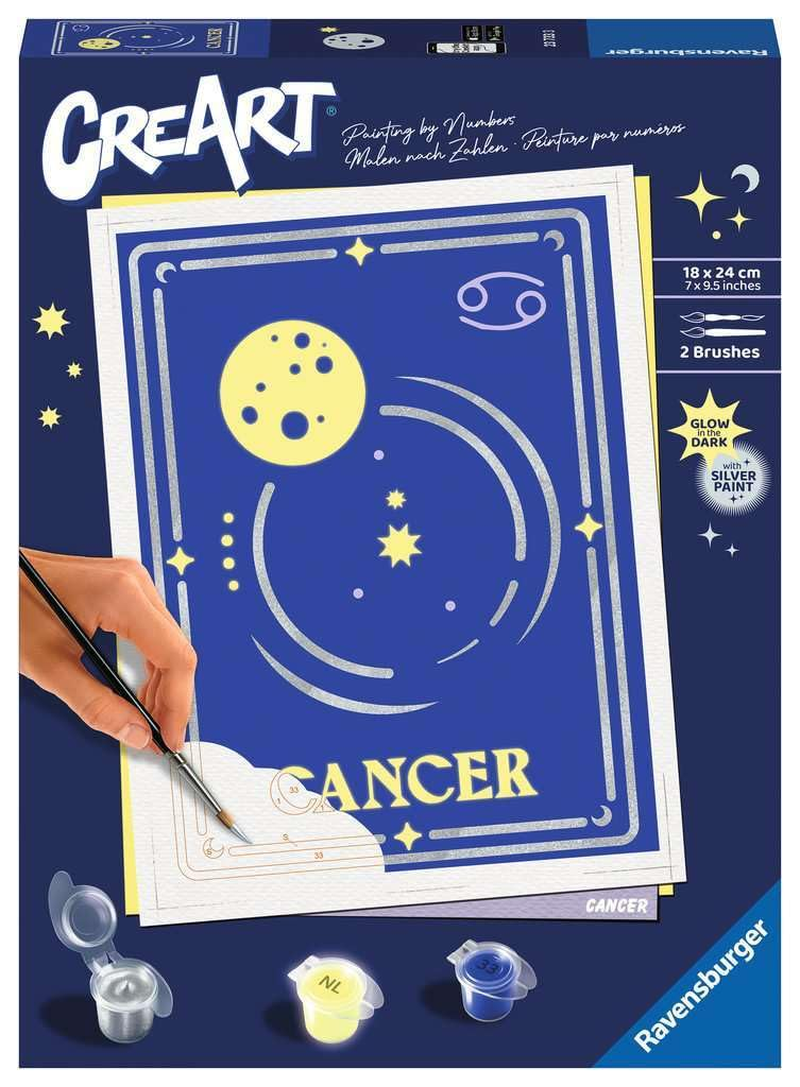 Ravensburger Creart - Malen Nach Zahlen 23733 - Sternzeichen Krebs - Ab 14 Jahren: Mit Silber- Und Leuchtfarbe! image number 5