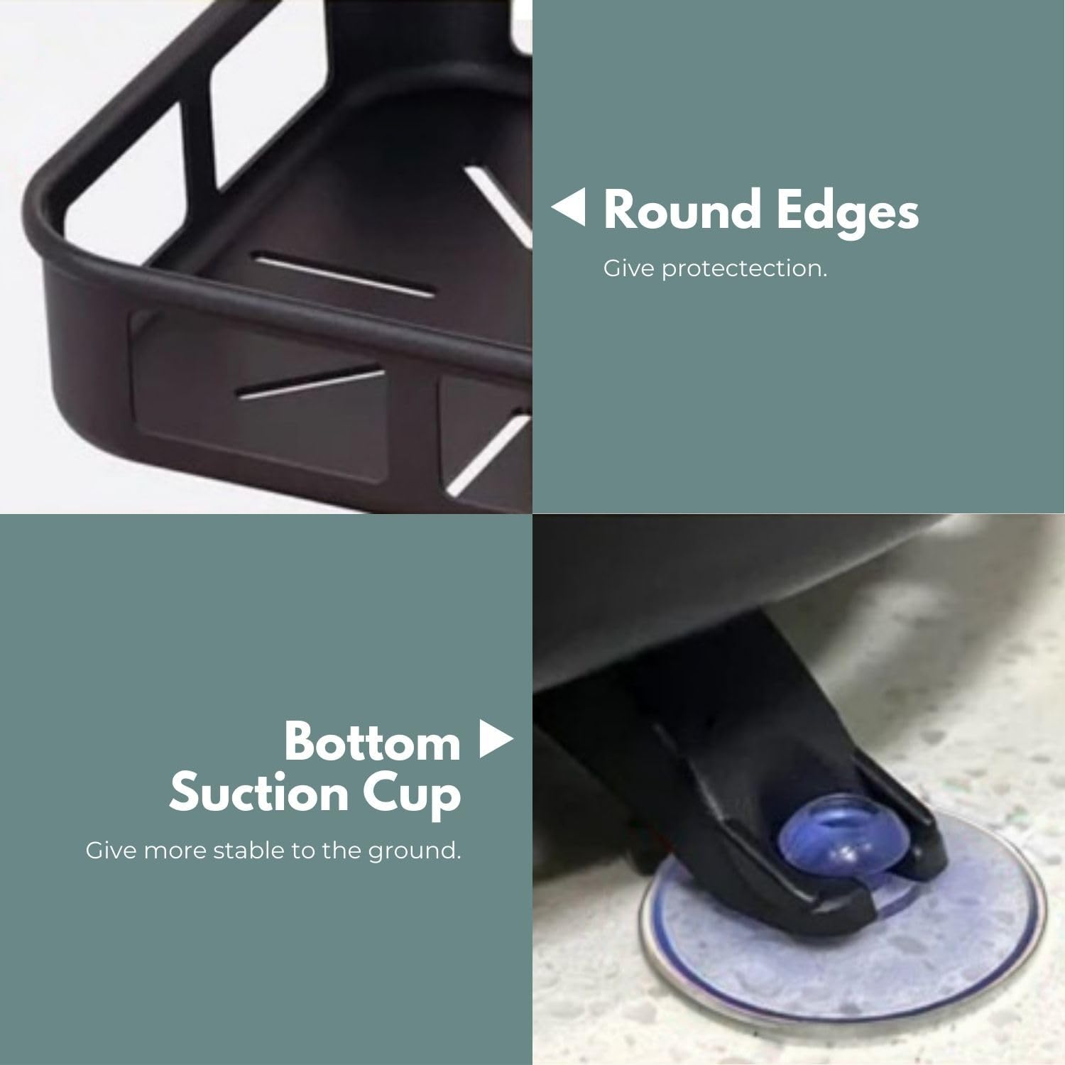 Gominimo Spice Rack 3 Tier Rotating Square Shape, 360&deg; Rotation, Multi-Layer Spice Rack Organiser, Rust-Resistant, Adjustable Carbon Steel Tray, Easy to Clean, Black image number 1