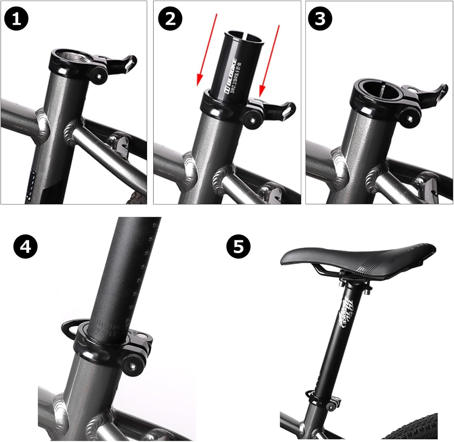 Azarxis Bike Seatpost Shim Bicycle Seat Post Tube Adapter Shim Sleeve 100Mm Aluminum MTB Bicycle Reducing Sleeve 25.4 27.2 to 27.2 30.4 30.9 31.6