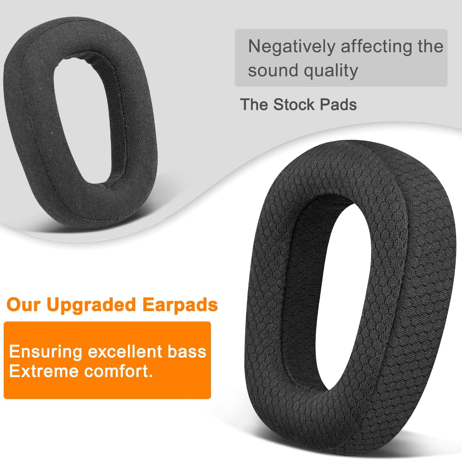 SOULWIT Mesh Fabric Earpads Replacement for Logitech G435 Lightspeed Wireless Gaming Headphones, Ear Pad Cushions with High-Density Foam - Black