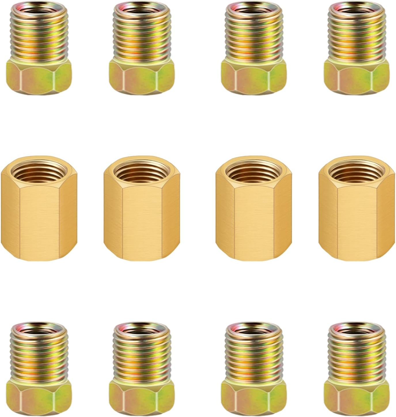 Tnisesm 35 PCS Threads Brake Line Fittings Assortment Kits for 3/16"(19 Fittings) and 1/4" (16 Fittings) Inverted Flares Brake Line Tube