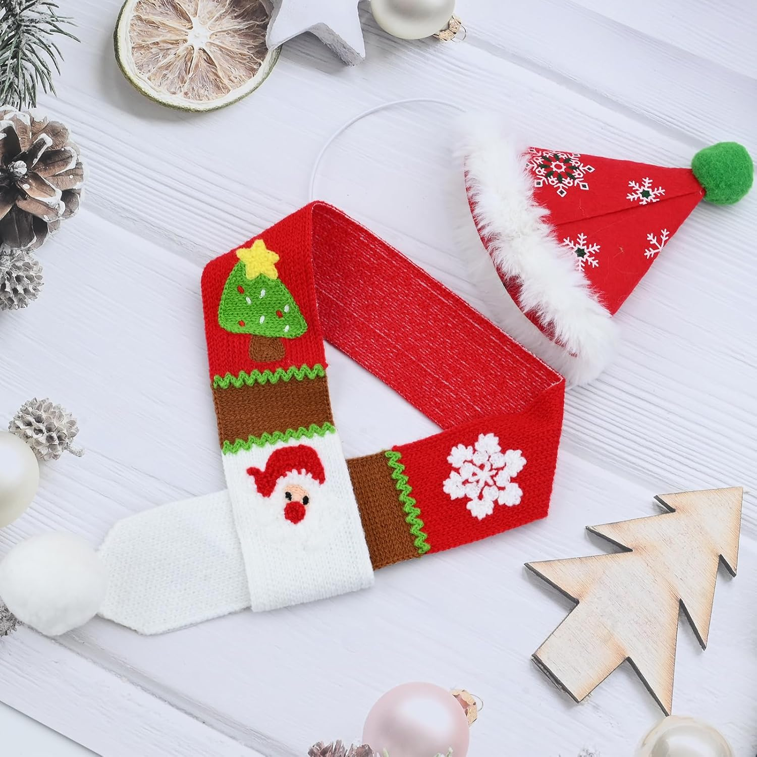 Pet Costume Christmas Clothing, Dog Costume with Christmas Hat Scarf, Santa Hat Scarf Suit for Cats, Puppies, Dogs, Christmas Dog Costume, Cat Costume image number 4