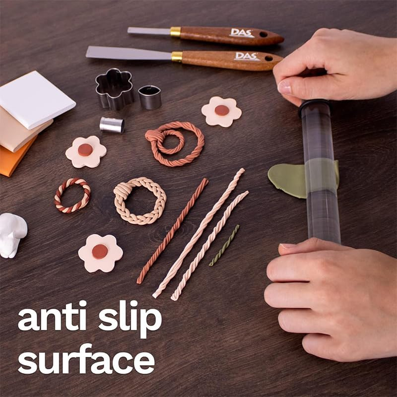 2Pcs Acrylic Clay Rolling Pin with Thickness Rings, Polymer Clay Tools for Art Craft DIY, Clear round Tube Roller & Precision Thickness Rings Kit image number 3