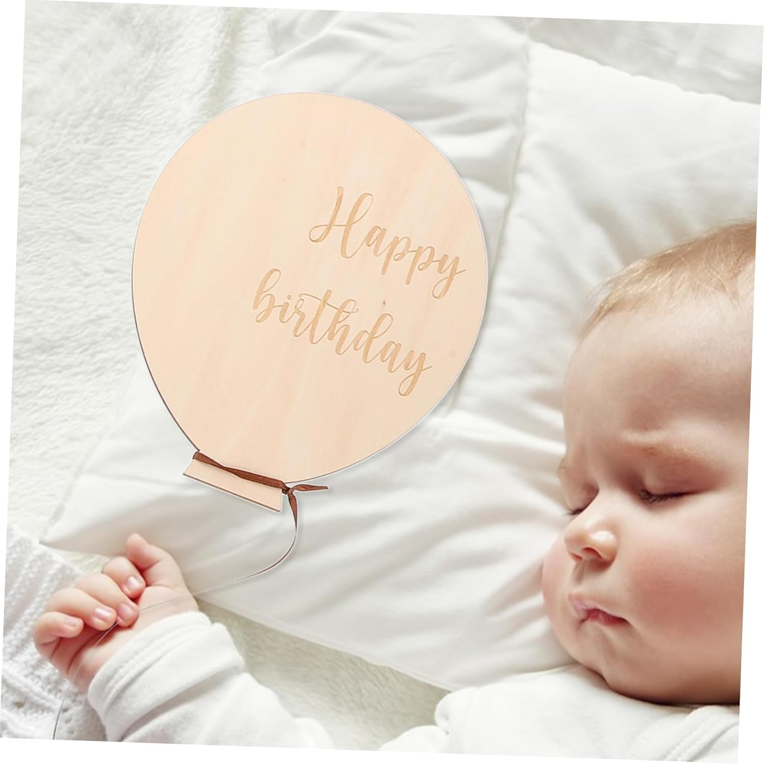 2Pcs Wooden Milestone Cards Monthly Growth Sign for Newborn Photography Creative DIY Prop for First Birthday Special Moments Recording image number 3