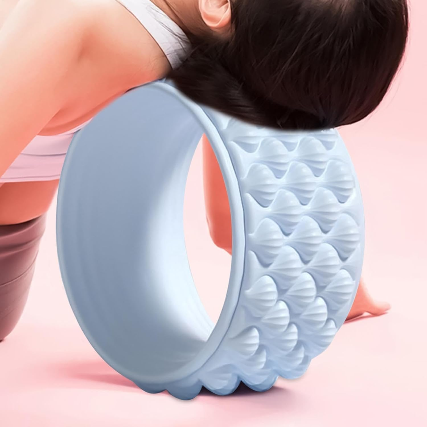 Leoleozz Back Roller - Yoga Wheel for Deep Tissue Muscle Recovery | Multifunctional Fitness Accessories, Core Exercise Tool for Families, Friends (Blue)