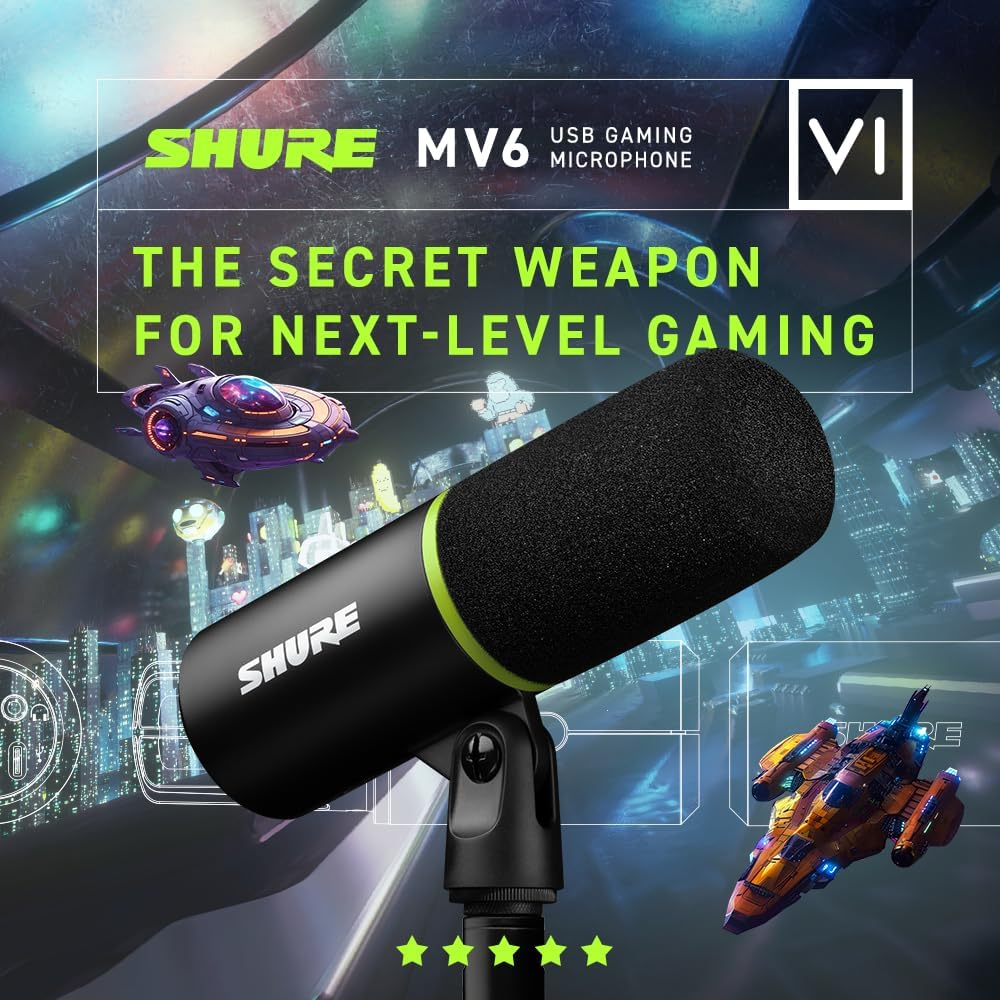 Shure MV6 USB Gaming and Speech Microphone, Black image number 4