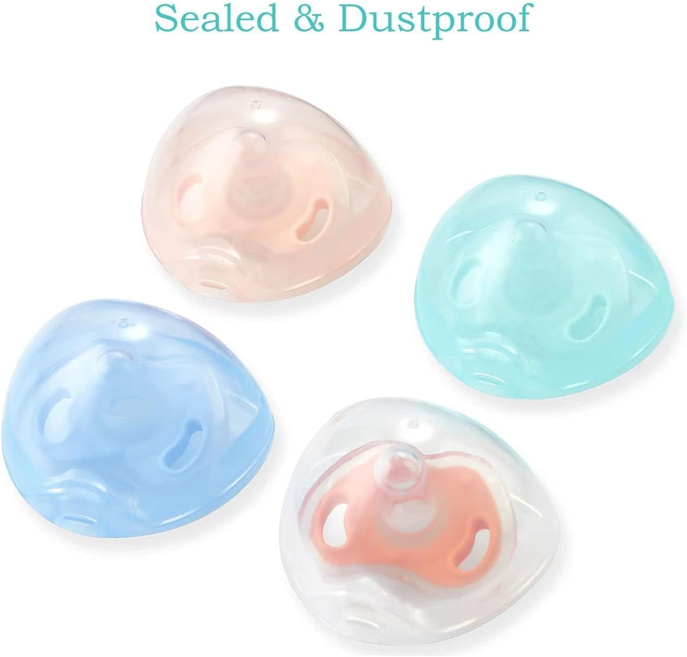 Mtxorvix Pacifier Case, Universal Accessories Holders, Transparent Pacifier Case with String, 4 Colors Dummy Holder Case Soother Pod, Bpa-Free Nipple Shield Case for Infant, Travel, Home(8 Pack) image number 1