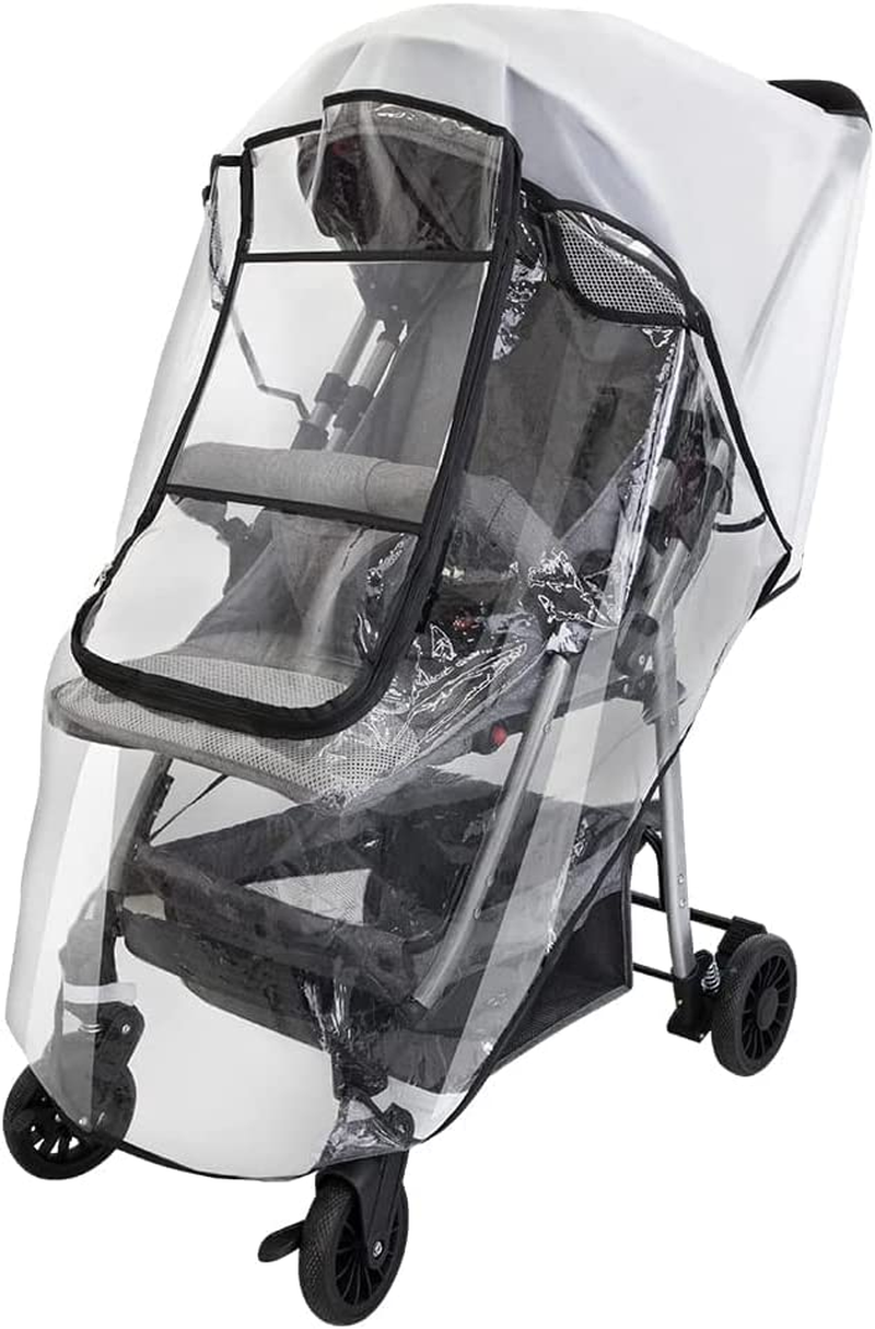 Slowton Universal Pushchair Rain Cover, Large Durable Raincover for Pram Stroller Rain Cold Wind Protective with Convenient Window Opening, Adjustable Easy Use Rain Shield Fits Most Pram