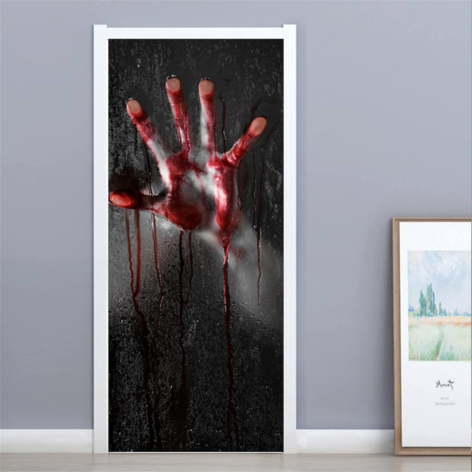 Halloween Decorations, Horror 3D Blood Handprint Door Stickers Bloody Window Decals Waterproof PVC Door Stickers Halloween Party Supplies for Home Decor/1032 image number 6