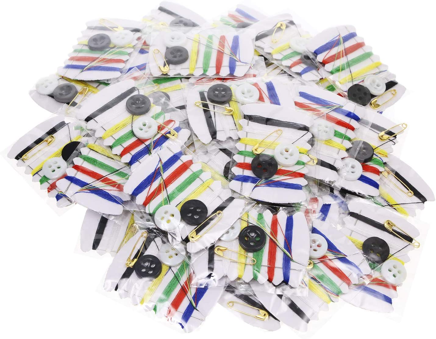 Shapenty Small Simple Handy Travel Sewing Kits Thread Repair Emergency Kit with with Needles, Threads, Button, Safety Pin for Gift Home Hotel Amenities Necessities (10) image number 4