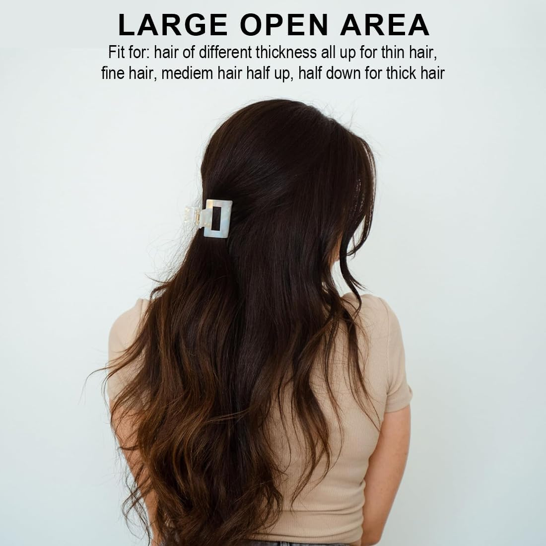 Aililong Hair Claire & Claide Hair Claw Clamp Set, Acetic Acid French Design with Strong Holding Power, Pack of 2 for Women & Girls - Claire & Claide Hair Claw, Colourful Colours, Invisible Like image number 4