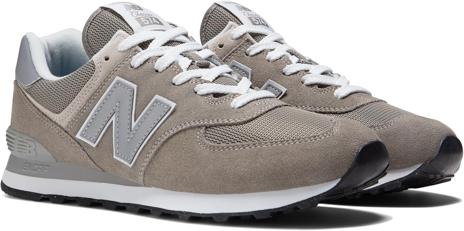 New Balance Men'S 574 Core Running Sport Lifestyle Shoes Grey/White 8 X-Wide image number 1