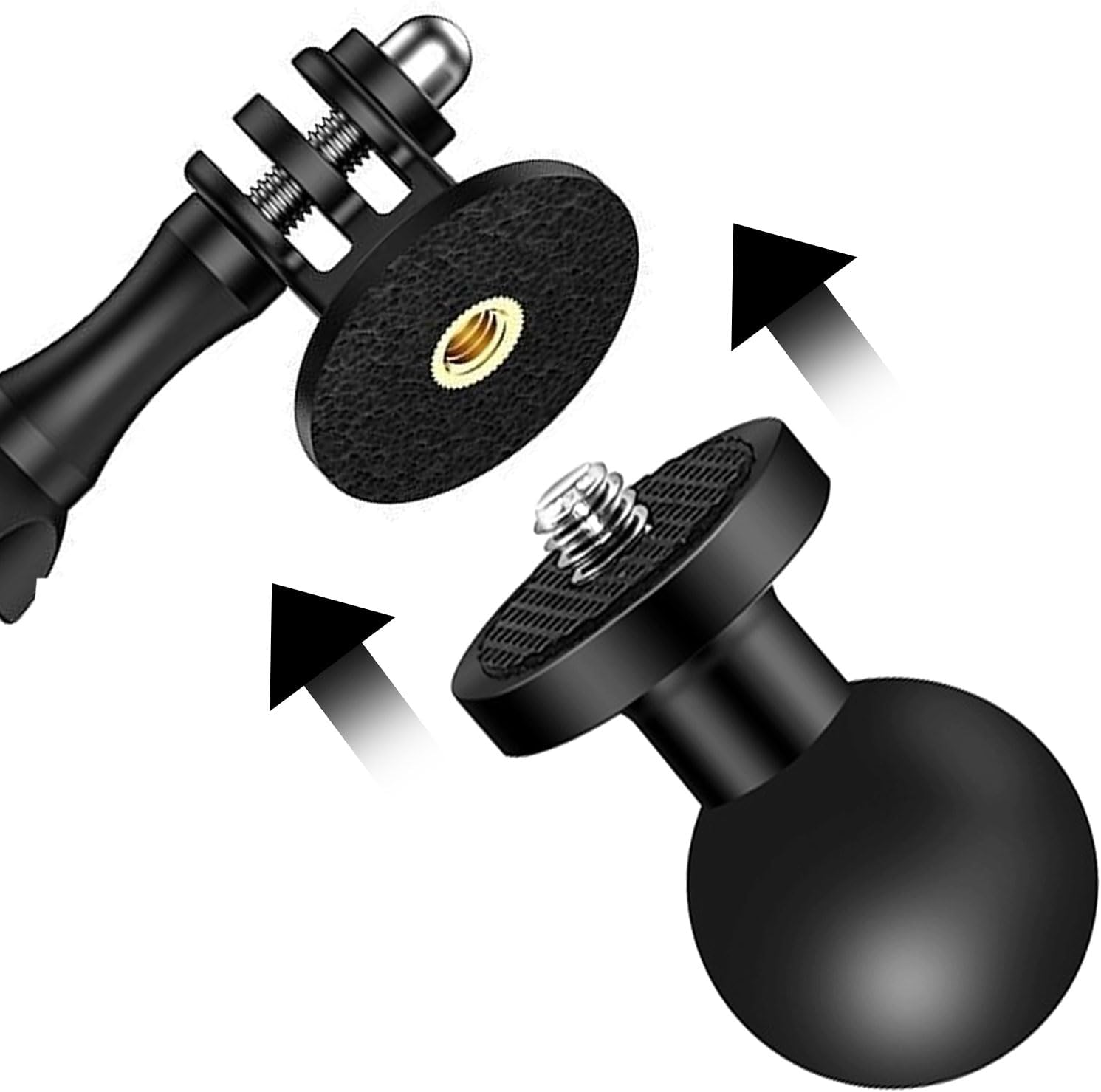 Aiyraa 1 Inch TPU Ball Adapter, with Aluminium Alloy Base and 1/4-20 Threaded Bolts, Compatible with RAM Mounts B Size 1 Inch Ball Double Base Arm, for Action Camera and Camcorder image number 6