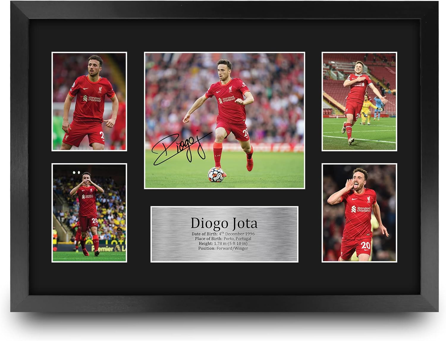 HWC Trading FR A4 Diogo Jota Liverpool Gifts Printed Signed Autograph Picture for Fans and Supporters - A4 Framed