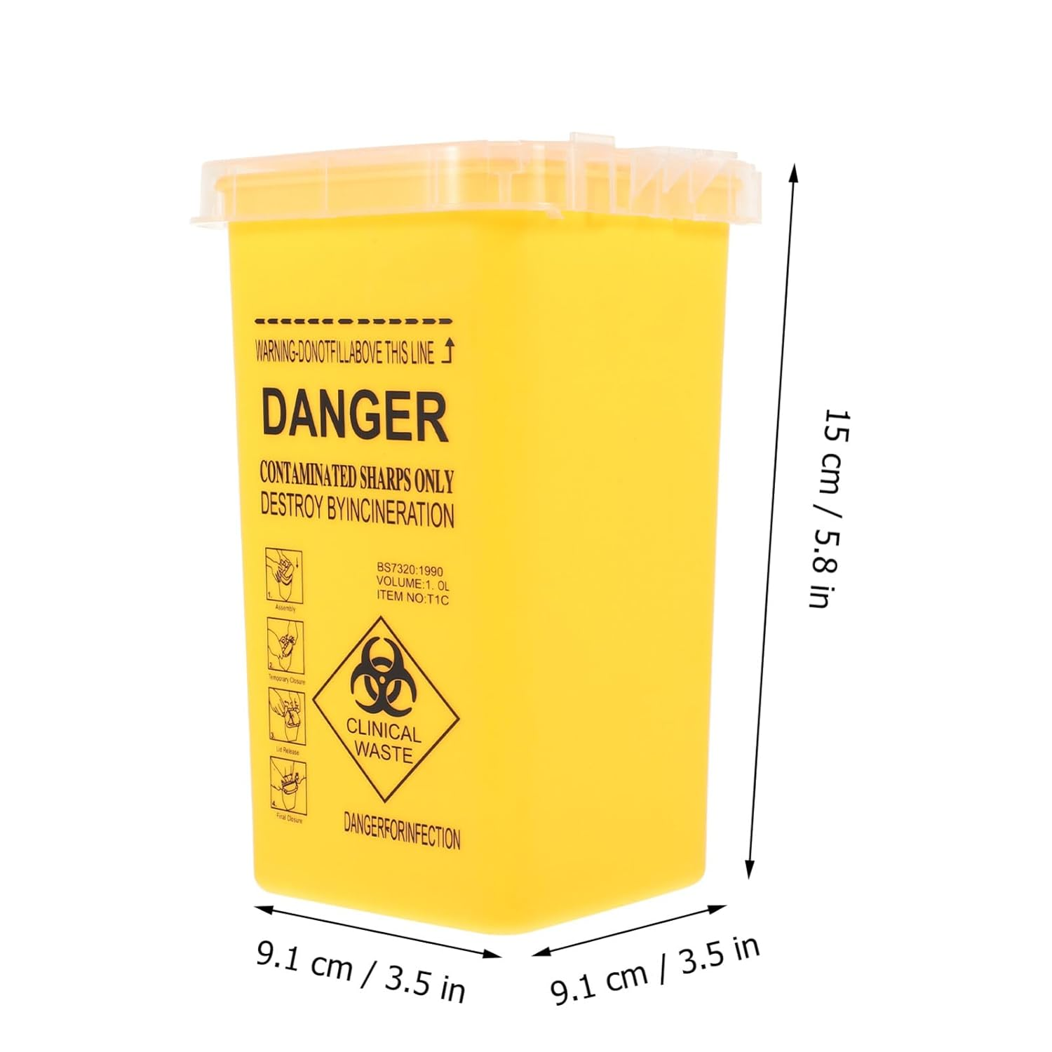 Gatuida Waste Sharps Container Travel Sharps Container Small Sharps Container Plastic Trash Can Sharps Bucket Sharps Plastic Bucket Sharps Waste Bucket Multipurpose Plastic Barrel Pp image number 3