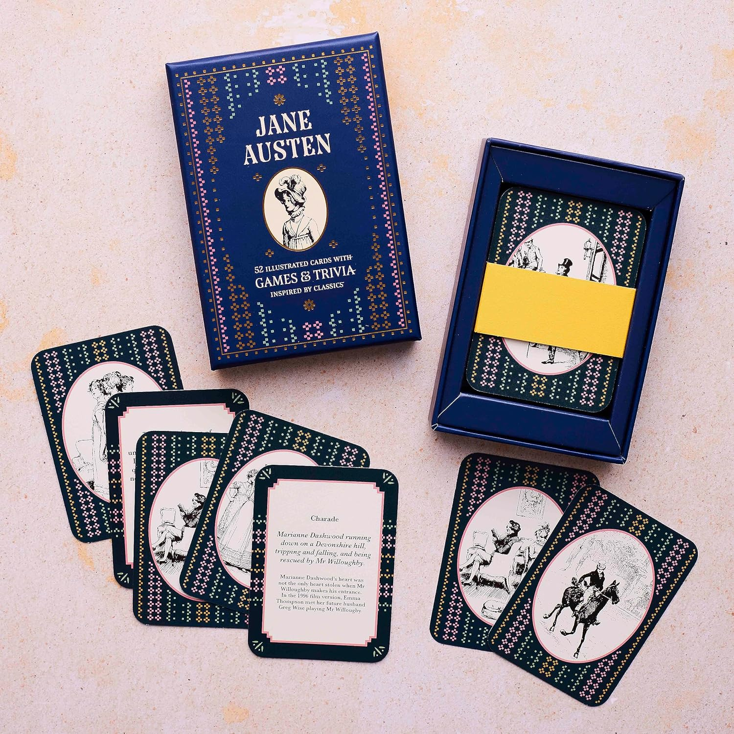Jane Austen - a Card and Trivia Game: 52 Illustrated Cards with Games and Trivia Inspired by Classics image number 3