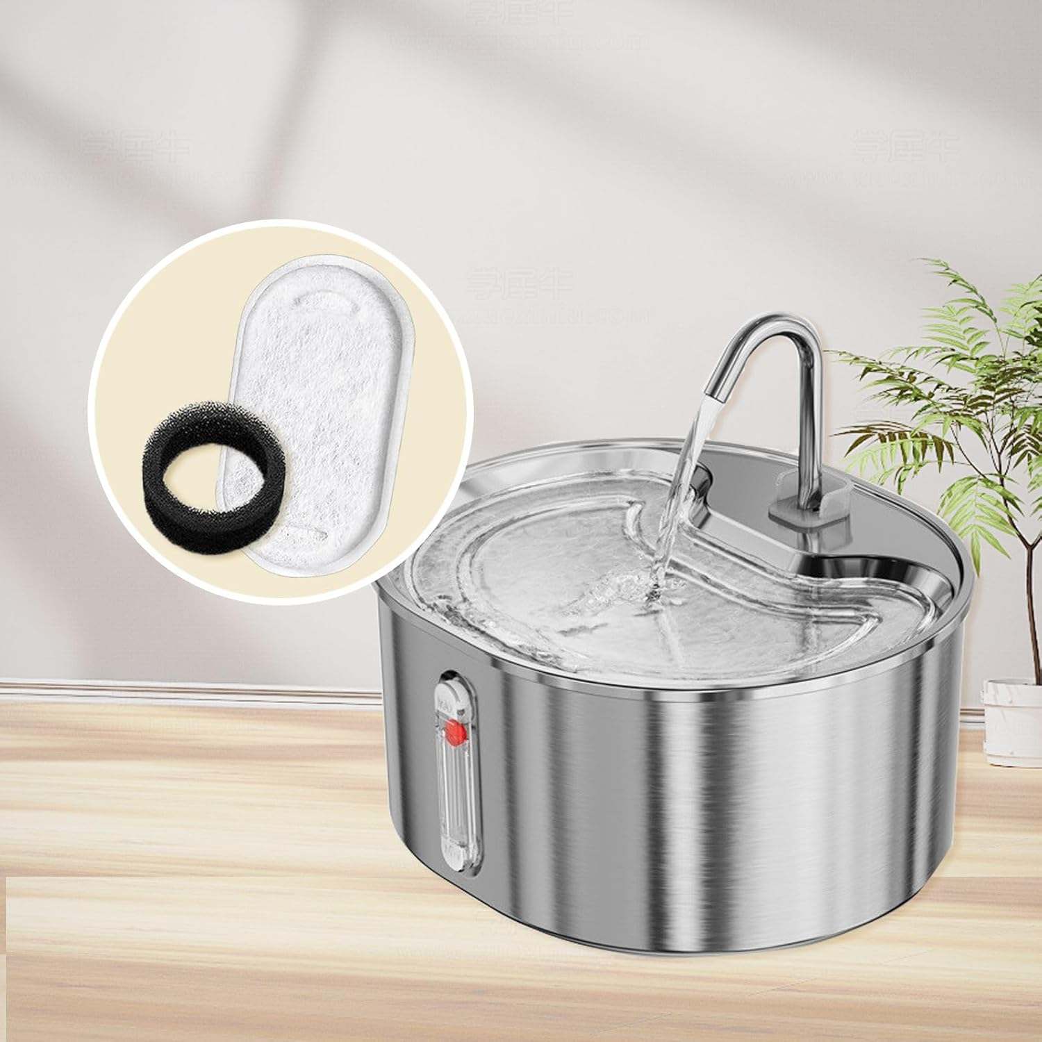 24 Pcs Cat Water Fountain Filters Set, 12 Pcs Carbon Filters and 12 Pcs Foam Filter, Cat Fountain Filters, Pet Water Fountain Filters for 3.2L/2L Cat Water Fountain and Pet Water Fountain