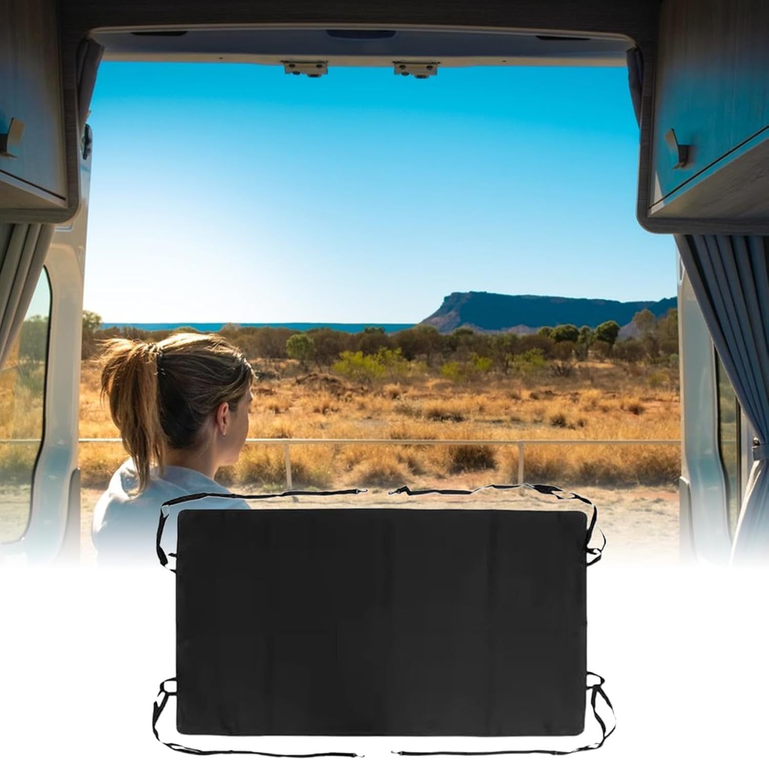 Van Awning,Rear Barn Door Canopy Cover - Weather-Resistant Canopy Rain Protector for Vehicle Outdoor Picnic Travel Beach Road Trip Motorhomes