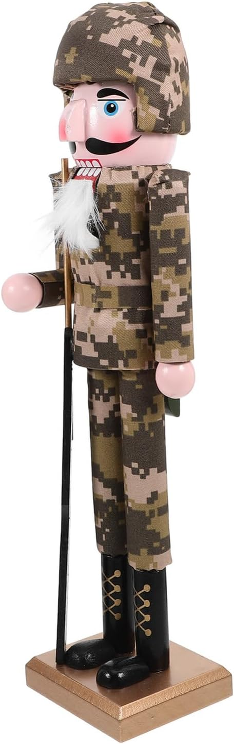 MAGICLULU Christmas Nutcracker Soldier Decor Traditional Wooden Nutcracker Figure Camouflage Soldier Design Unique Holiday Decoration for Home Weddings and Festive Celebrations image number 5