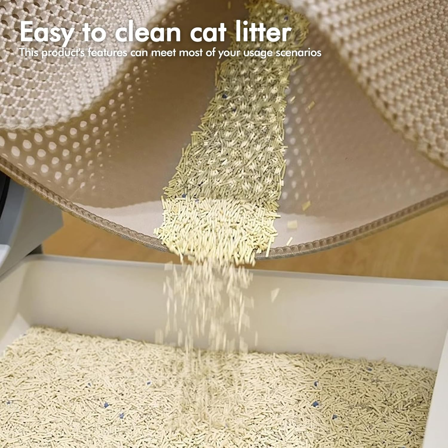 WIYETY Cat Litter Tray Mat 90 X 60 Cm Double Layer Cat Litter Mat Large Cat Litter Tray Mat with Waterproof and Non-Slip Honeycomb Design Cat Litter Mat EVA Material image number 6