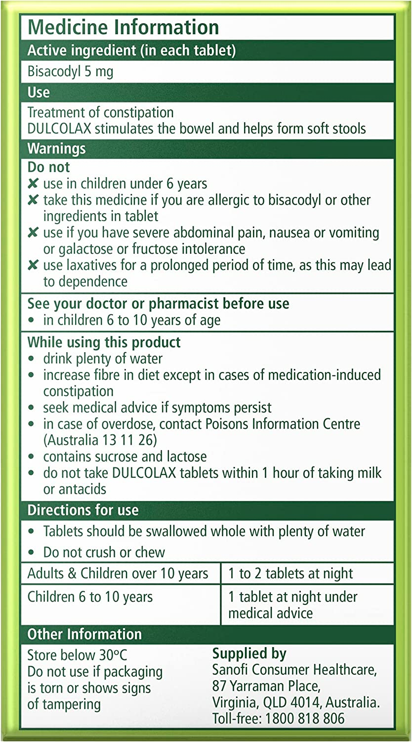 Dulcolax Tablets 5Mg - Predictable Constipation Relief - Two Way Action to Stimulate Bowels and Soften Stools, 200 Tablets image number 1