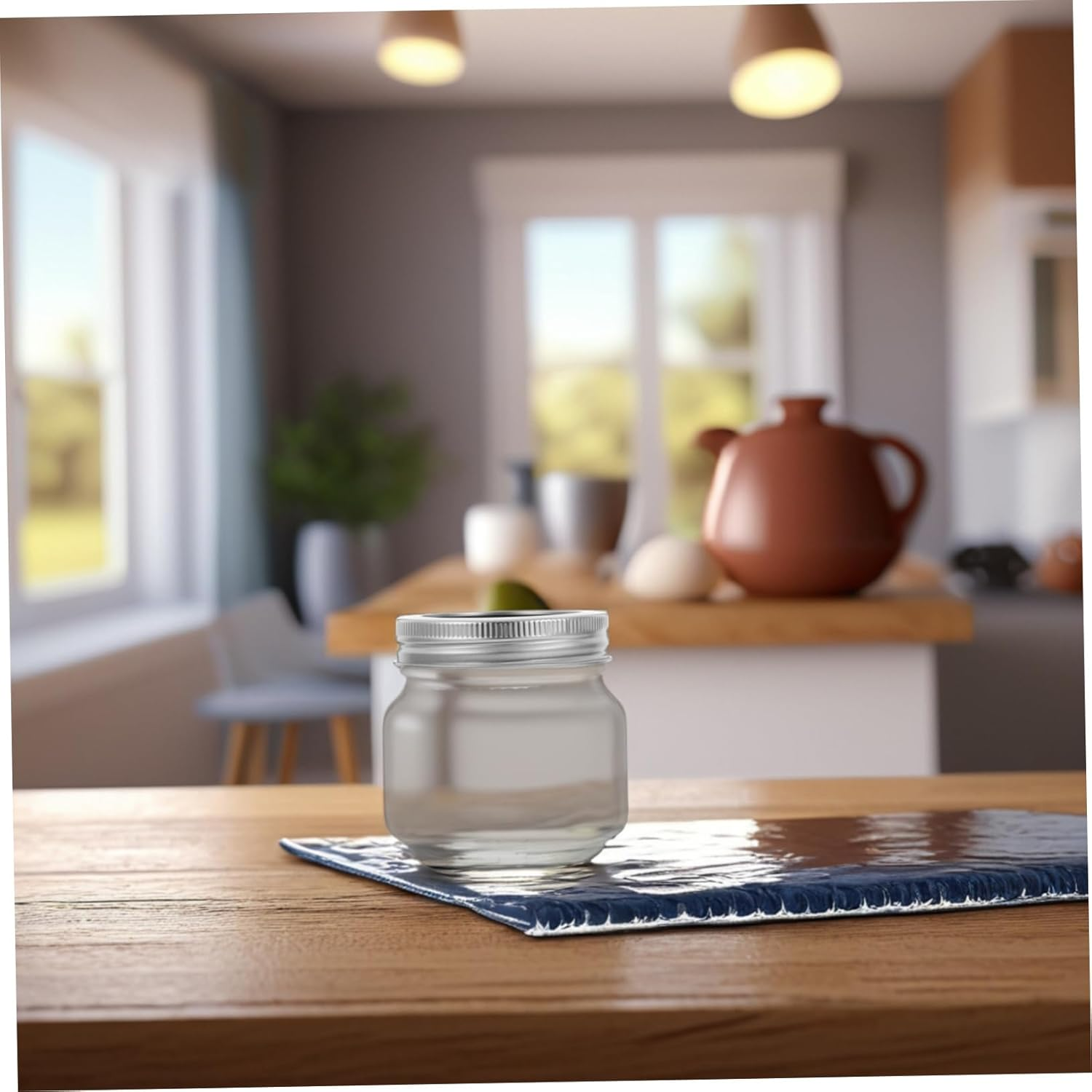 6Pcs Wide Mouth Mason Jar for Overnight Oats Snack Salad Pasta Sauce Candy Airtight Storage Glass Freezer Safe