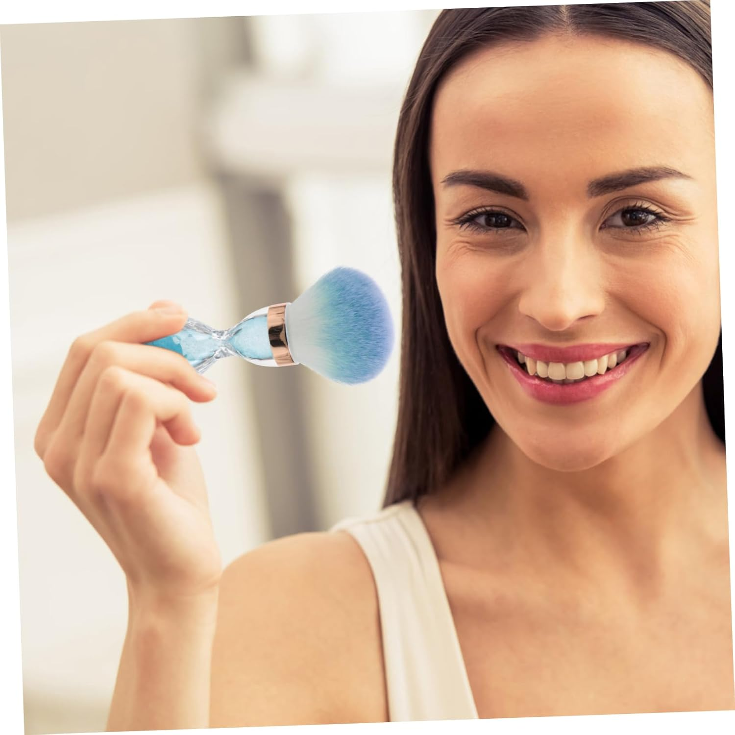 Healeved Nail Art Cleaning Brush Soft Head Dust Collector Brush for Makeup Powder Nail Polish Remover image number 1