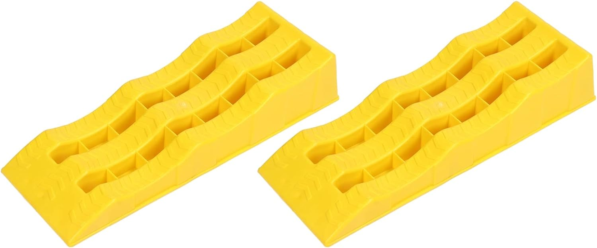 Camper Leveler, Yellow 3 Stage 1 Pair Strong Weight Bearing Easy Clean Trailer Wheel Chocks for Caravan image number 2