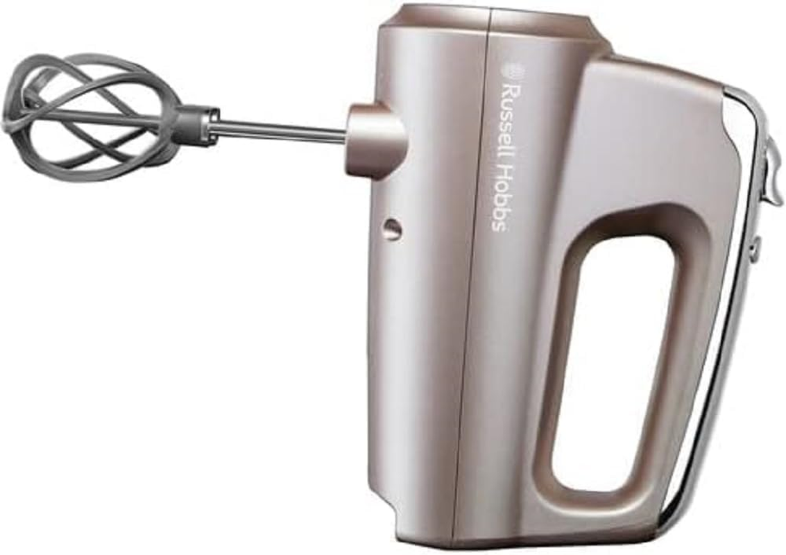 Russell Hobbs Hand Mixer [Hand Mixer Including Storage Box for Accessories] Swirl Quartz (4 Speed Settings + Turbo Function, 2 Helix Whisks Made of Fibreglass-Reinforced Nylon, 2 Dough Hooks) 25892-56 image number 5