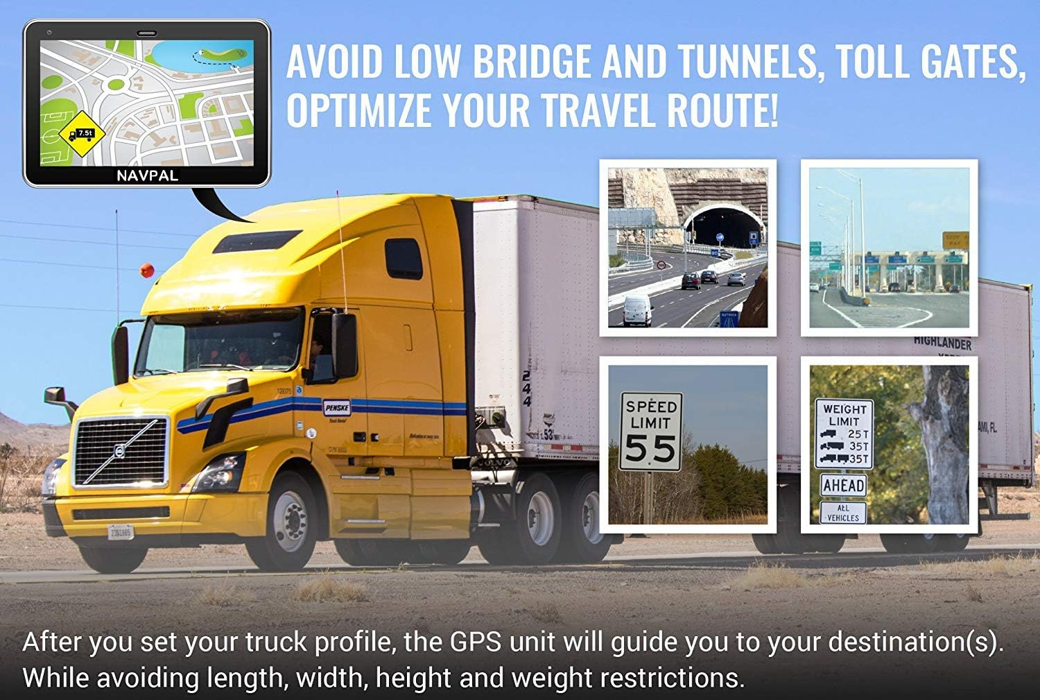 NAVPAL 7 INCH GPS Navigation with 2023 AUSTRALIA NZ & World MAPS Edition + Free Lifetime Updates, GPS Navigation for Car Truck Motorhome, Features Postcodes, Speed Cam Alerts, Lane Guidance image number 6