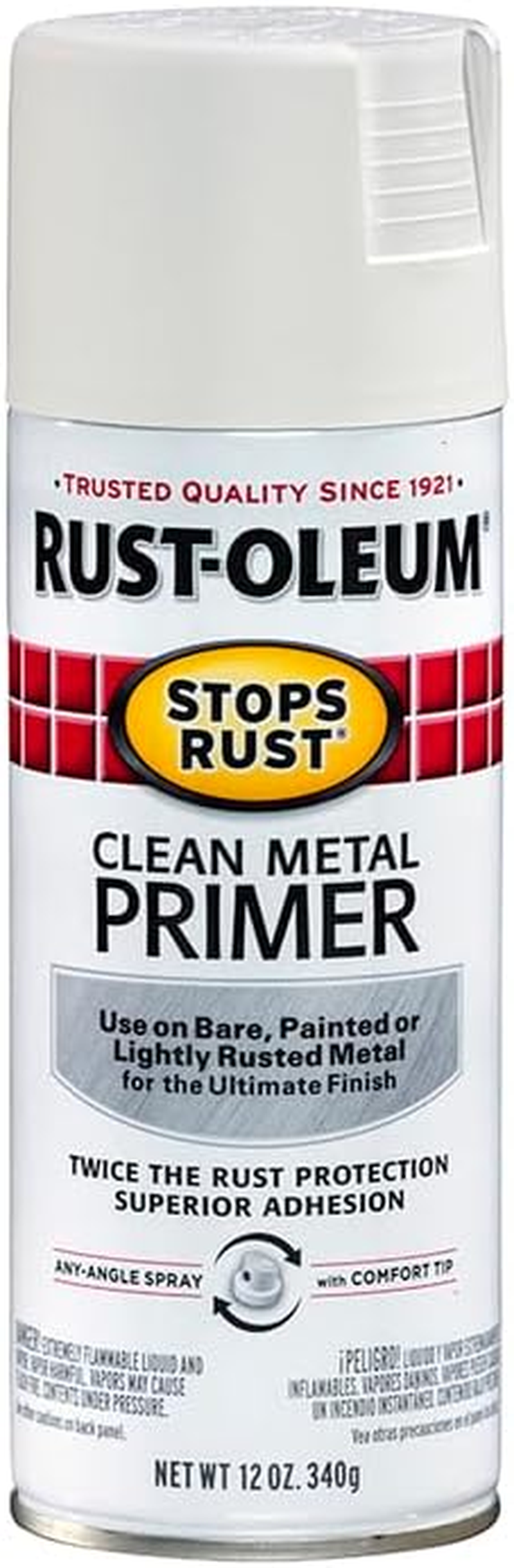 Rust-Oleum 7780830 Stops Rust Spray Paint, 12-Ounce, Flat White Clean Metal Primer image number 5