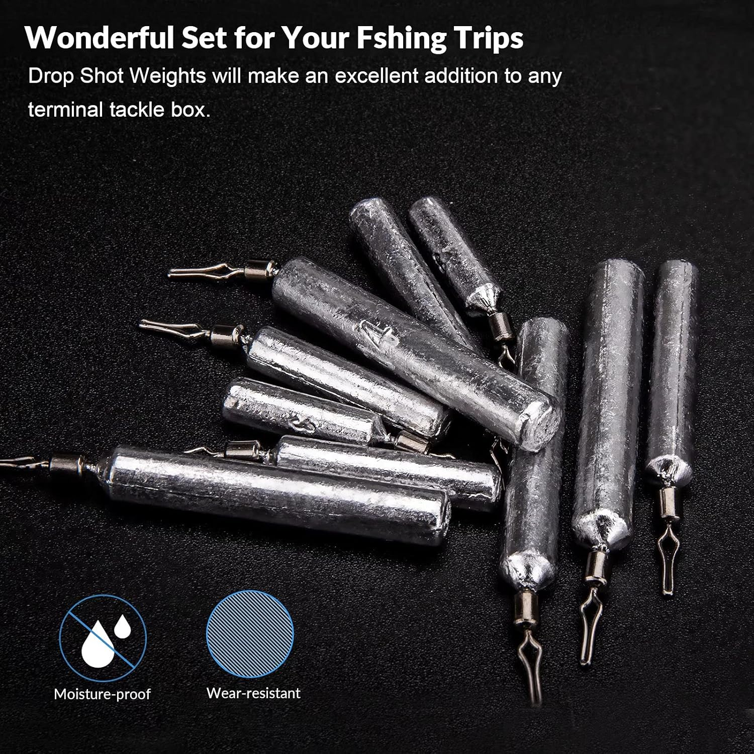 THKFISH Fishing Weights Fishing Sinker Drop Shot Weights Fishing Weights Kit Drop Shot Rig Wacky Hooks Offset Hooks Fishing Tackle 28Pcs 103Pcs image number 4