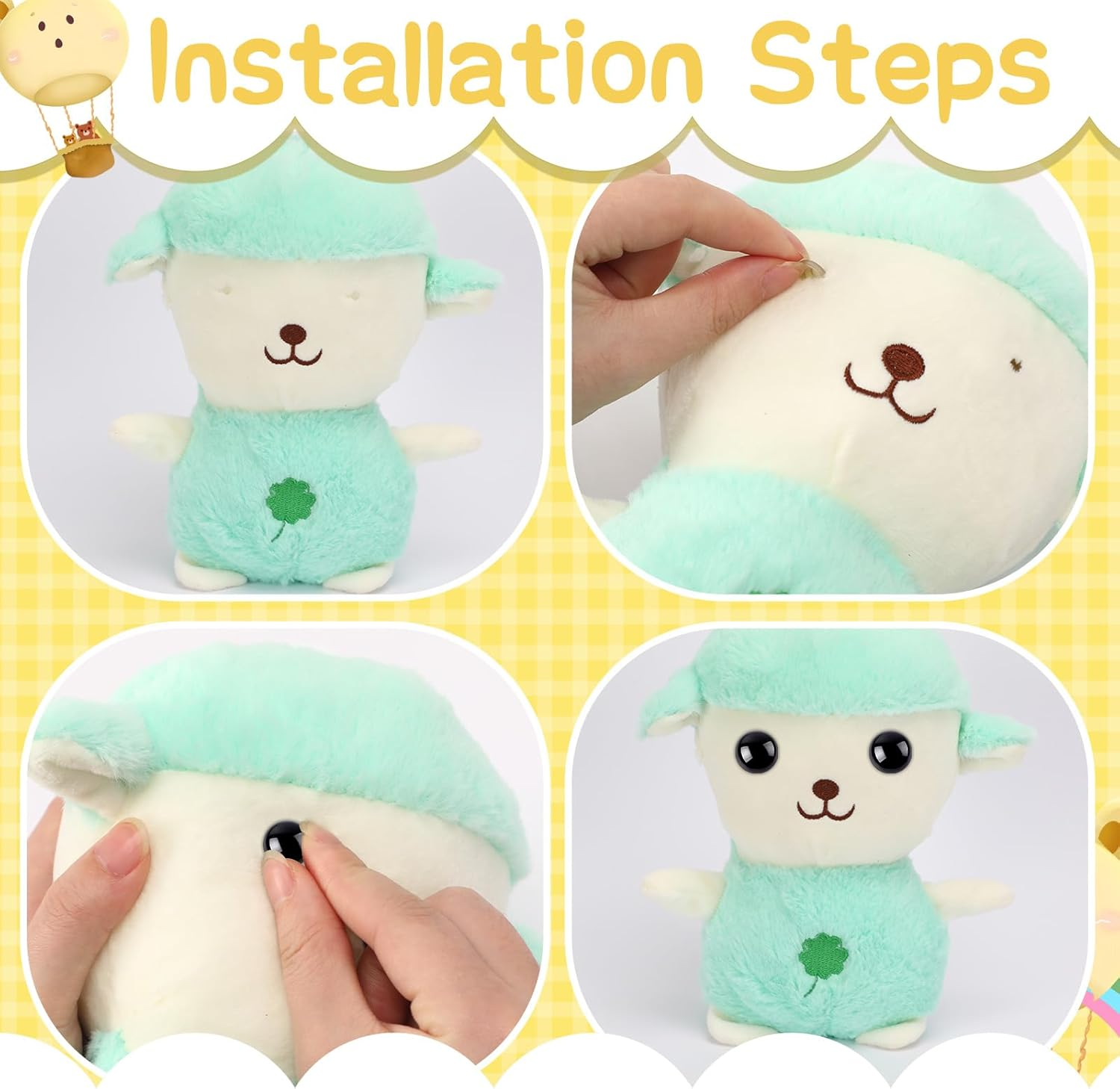 UPINS 600 Pieces 12MM Safety Eyes with Washers Black Plastic Safety Eyes for Amigurumi Doll Crochet Eyes for DIY Crafts Stuffed Animals Making Supplies image number 5