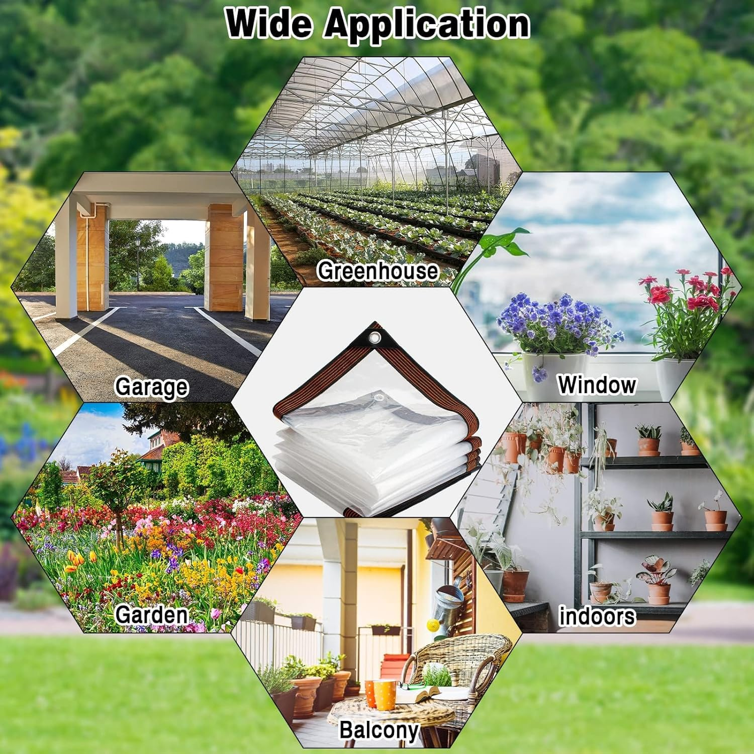 MLUOTALY Thicken Clear Tarp Waterproof, Transparent Heavy Duty Tarpaulin with Eyelets and Elastic Band, Clear Vinyl Tarp for Patio, Gazebo, Terraces, Wind Protection (2 * 4M)