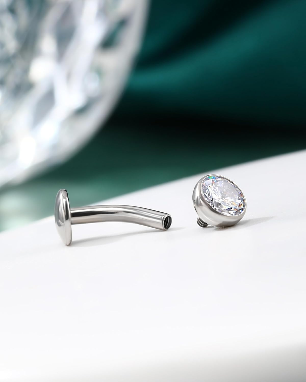 COCHARM G23 Solid Titanium Belly Button Rings Threaded Belly Piercing Jewellery for Women 14G Internally Threaded Floating Navel Rings Hypoallergenic