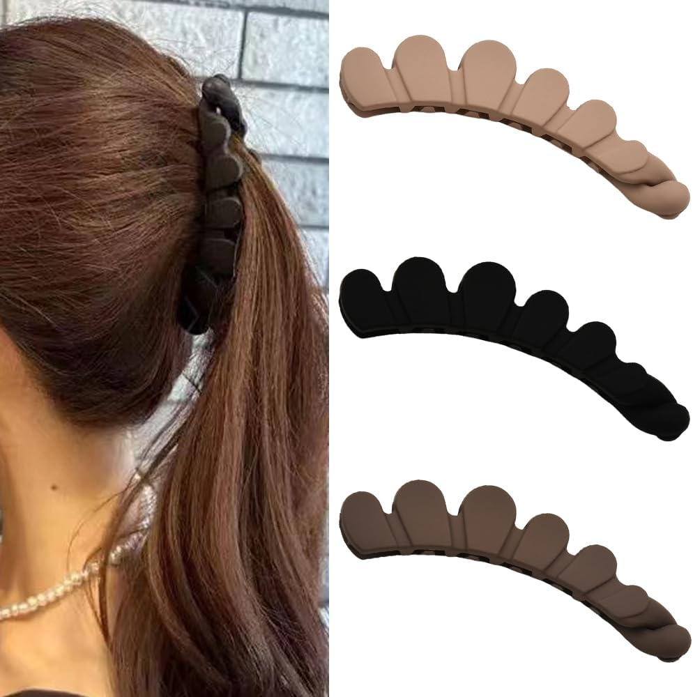 Banana Clips Hair for Thick Thin Hair Ponytail Holder Claw Clip Large Banana Hair Pin Hair Banana Clip French Barrette Hair Clips for Women Banana Hair Combs Clip for Women Hair Accessories 3 Pcs