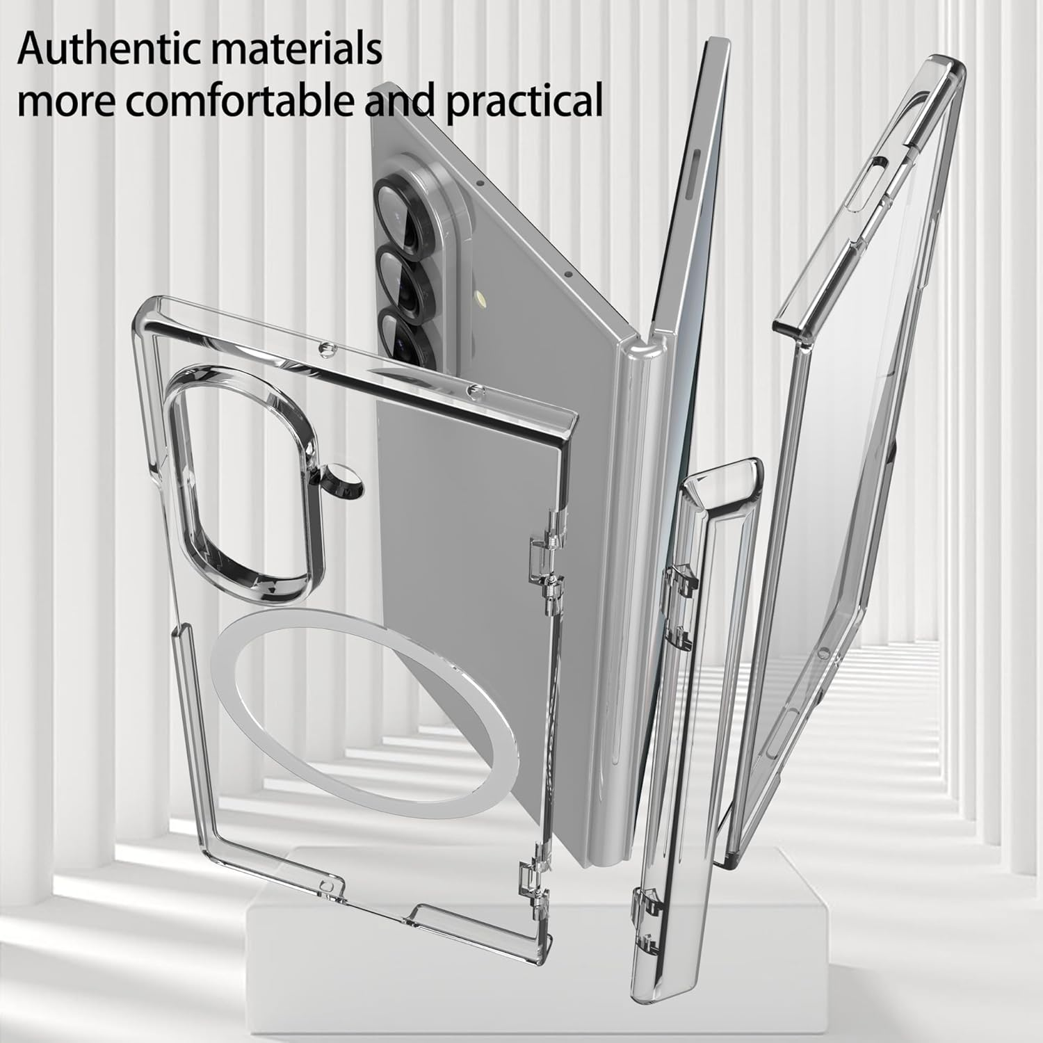 Vrythn for Z Fold 7 Case with Screen Protector, Compatible with Wireless Charging, Full-Body Coverage Hinge Protection, Shockproof Rugged Phone Case for Galaxy Z Fold7, Transparent - Black image number 7