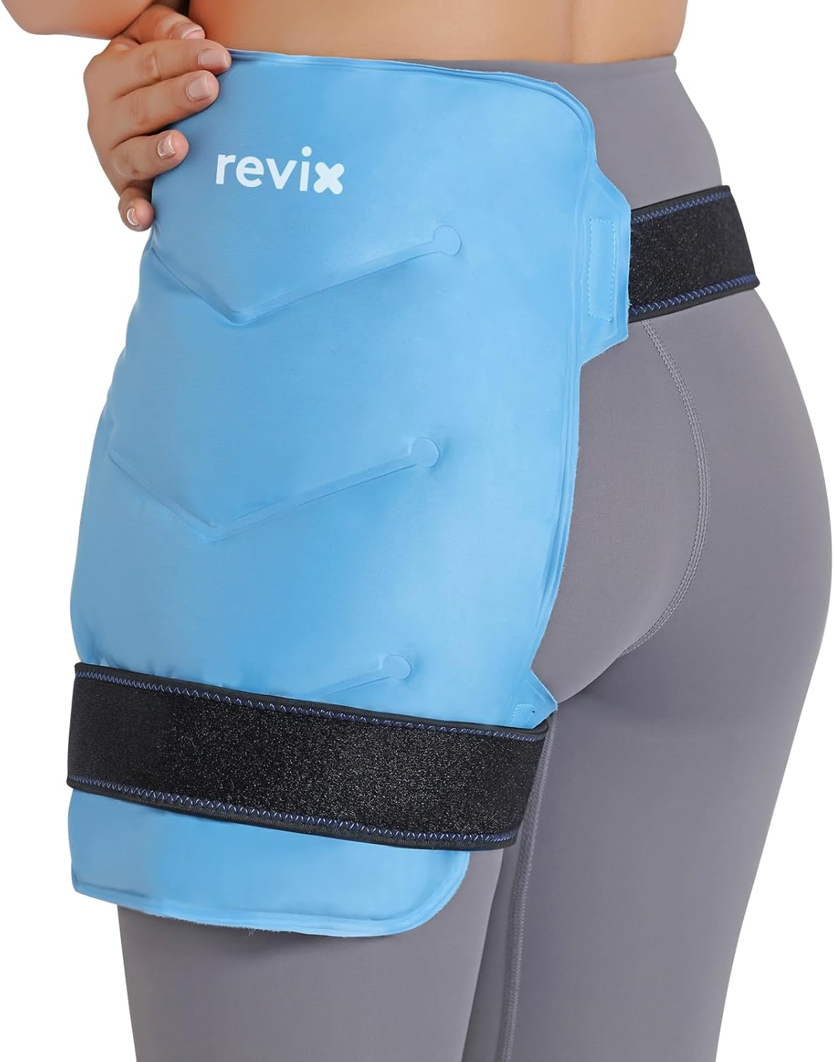 REVIX Large Ice Pack for Injuries Reusable Wrap for Back, Hip, Leg, Shoulder, Flexible Soft Gel Cold Packs for Injuries, Joints and Muscle Discomfort Relief, 12 &times; 15" Blue image number 4