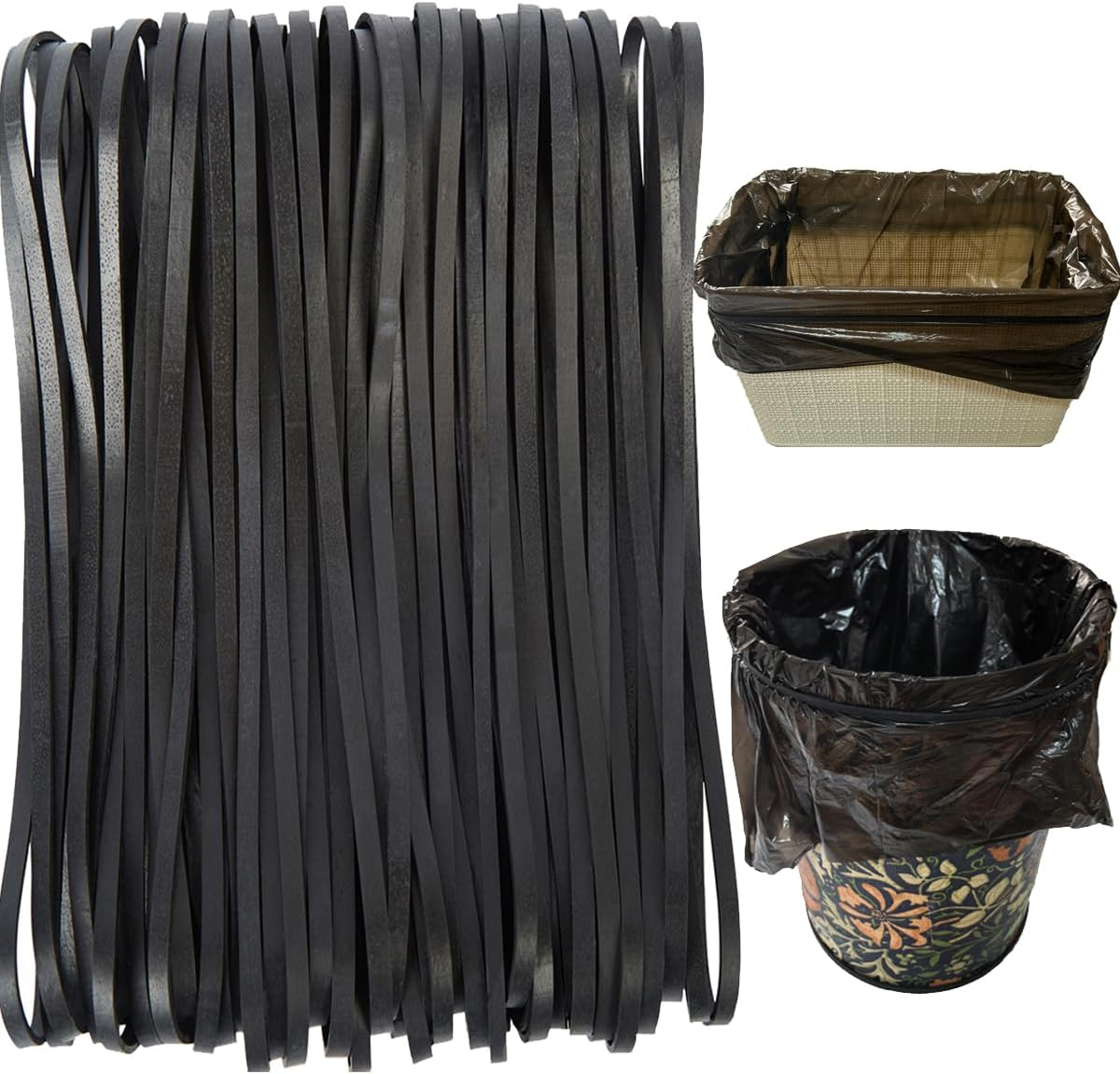 Rubber Bands Black Large Garbage Can Elastic Bands 300Mm 30Pcs Trash Cans,For Office Supplies Home image number 4